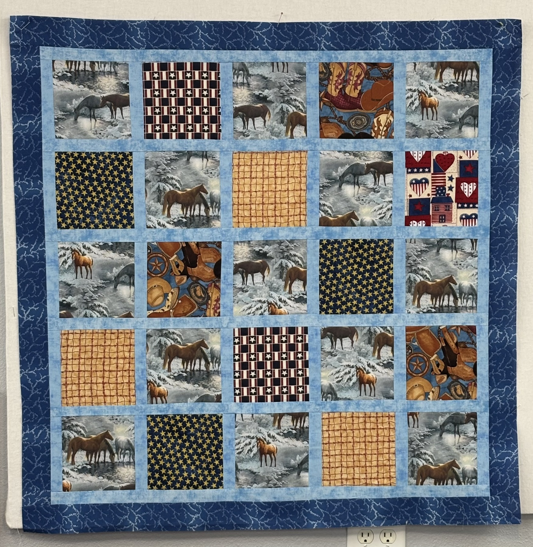 Western horses quilt